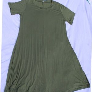 Olive Green T-Shirt Dress